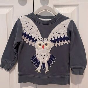 Mini Boden sweatshirt with owl appliqué